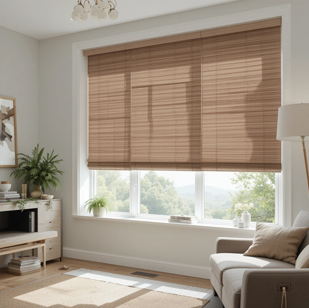 Roller blinds in Dubai office with clean modern design and light control.
