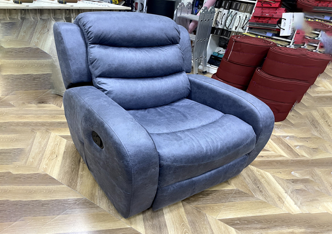 Blue recliner chair with soft padding and smooth fabric – Recliner Upholstery in Dubai