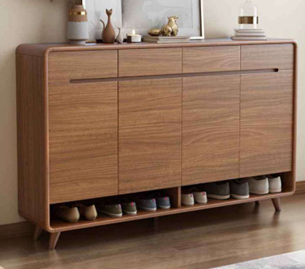 Modern wooden custom made storage cabinet with sleek design.