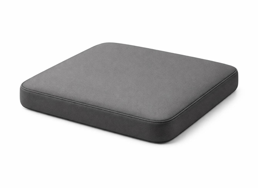 Office workstation seat pad upholstery with durable foam cushion and fabric cover