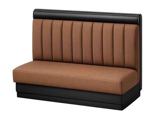 Office booth seating upholstery with padded backrest and cushioned fabric seat for collaborative spaces