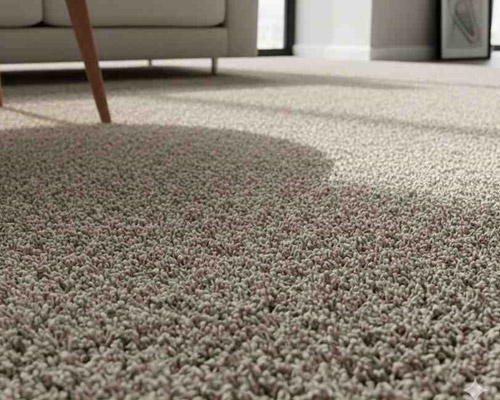 Polyester carpet flooring with soft texture, ideal for bedrooms and low-traffic areas