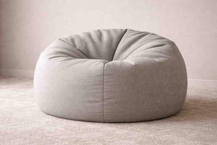 Soft fabric bean bag chair designed for relaxed and comfortable seating