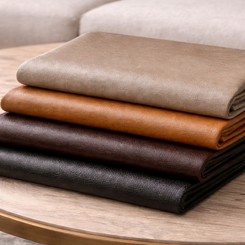 Leather and faux leather upholstery fabrics for modern sofa reupholstery