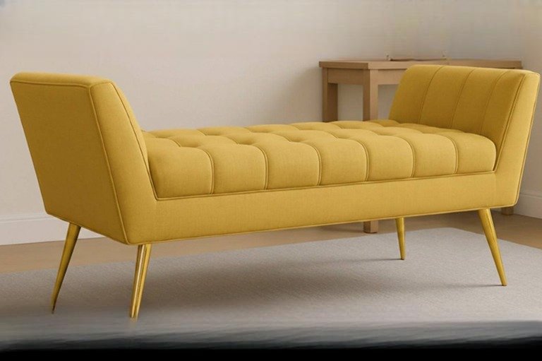 Stylish custom made settee sofa with compact design and tufted seating