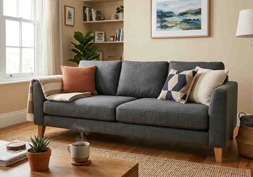 Polyester sofa upholstery fabric with durable, fade-resistant material for everyday use
