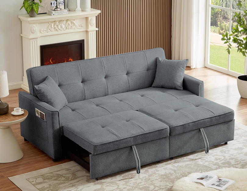 Sofa bed upholstery with foldable design and durable fabric for everyday use
