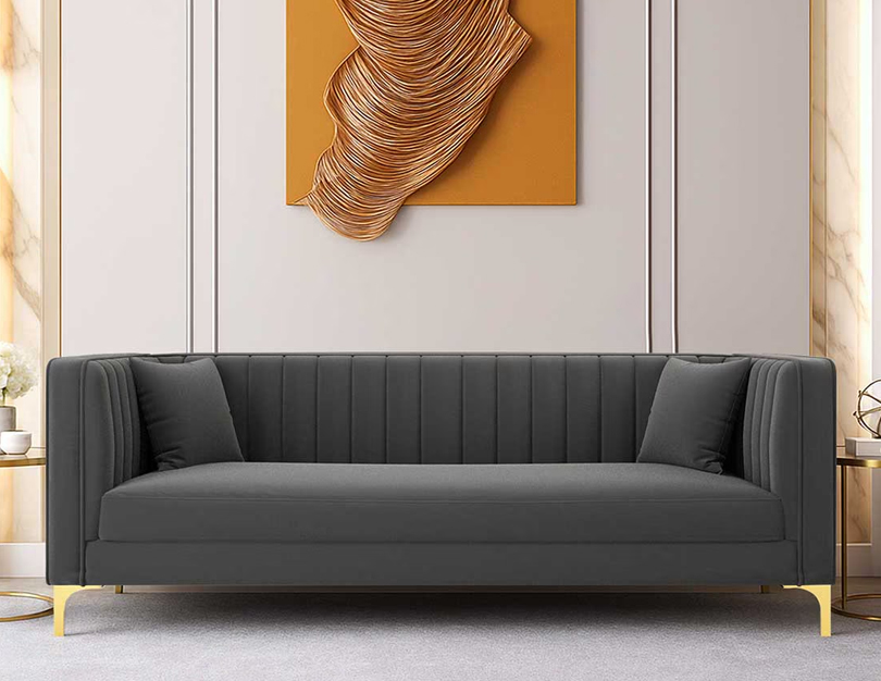 Tuxedo sofa upholstery with clean lines and structured modern design