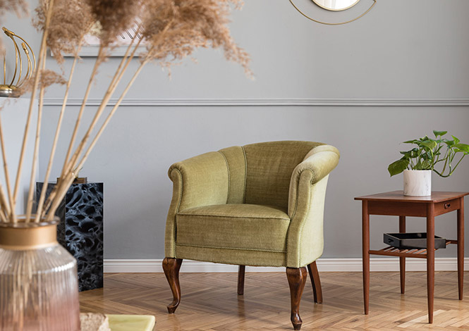 Classic armchair upholstery with premium fabric finish