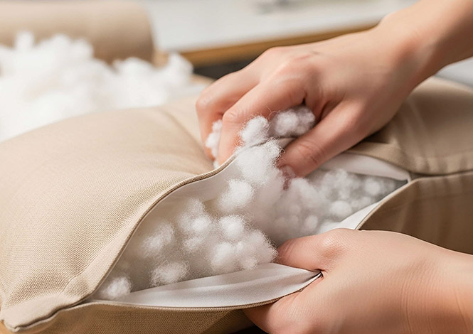 Furniture Cushion padding upgrade with fiber filling for comfort