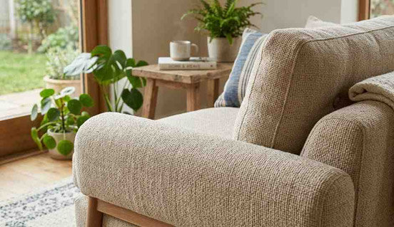 Cotton fabric furniture upholstery with soft natural texture