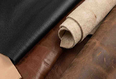 Cowhide leather upholstery with natural grain and durability