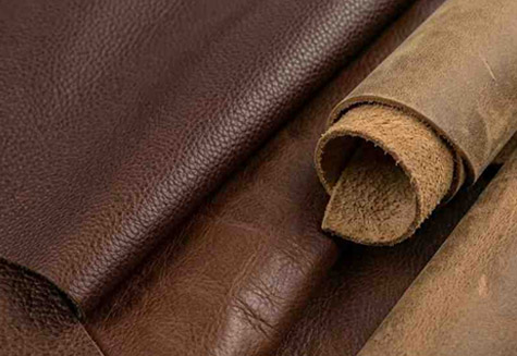 Buffalo leather upholstery with thick textured durable surface