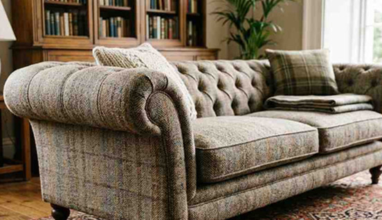 Tweed furniture fabric upholstery with classic woven texture sofa