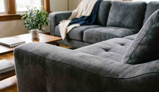 Microfiber furniture upholstery with soft and stain-resistant fabric