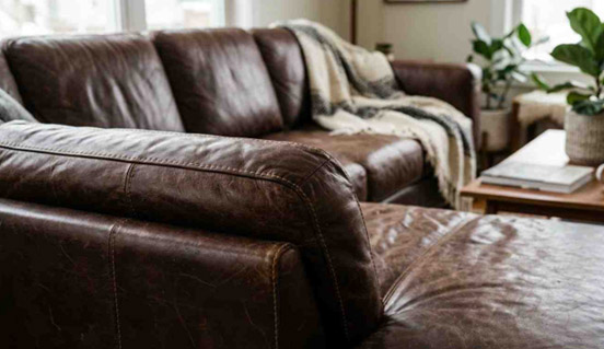 Leather furniture upholstery with premium finish and durability