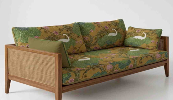 Silk fabric furniture upholstery with smooth and luxurious texture