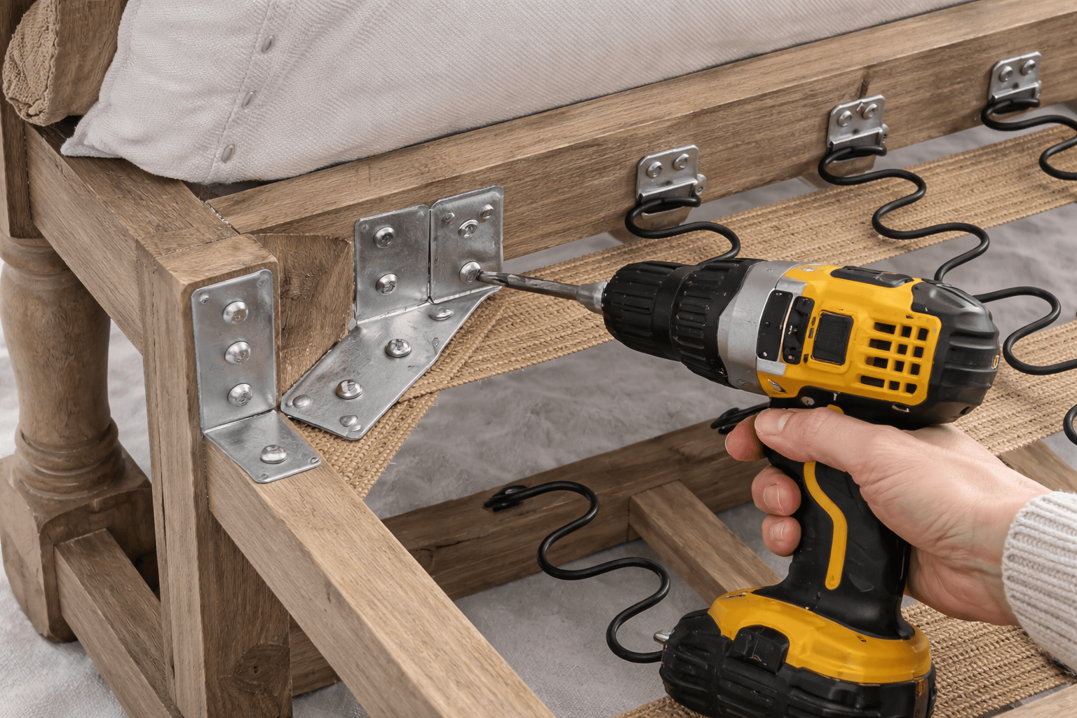 furniture frame repair and strengthening with tools