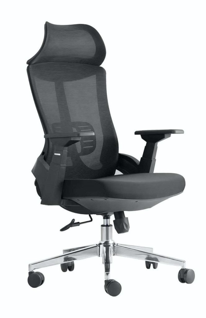 Ergonomic mesh office chair with adjustable height and armrests for comfortable seating