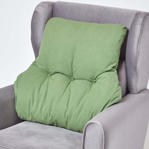 Recliner chair with added lumbar support cushion, improving back comfort and seating posture
